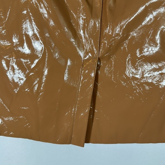 Topshop Tan Beige Vinyl Midi Pencil Skirt - Picture 7 of 10